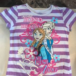 3 girls Disney shirts. Size 4T/5T